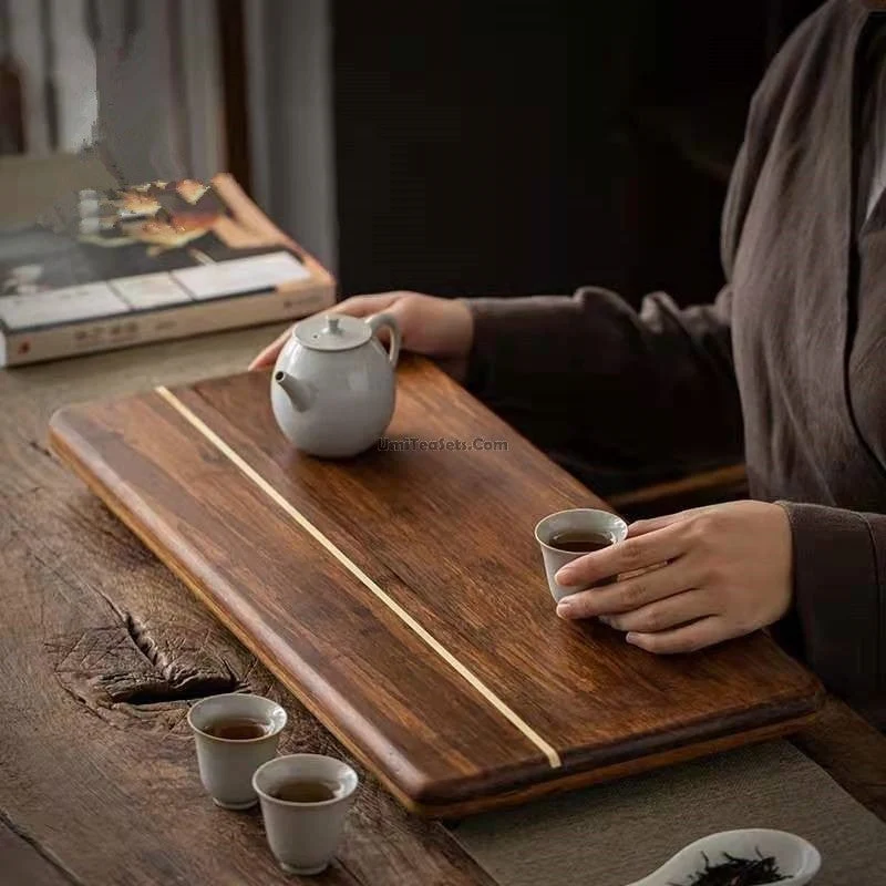 Gongfu Thee Dienblad Bamboe Met Waterafvoer Traditioneel Thee Platform 50cm | Sansoti