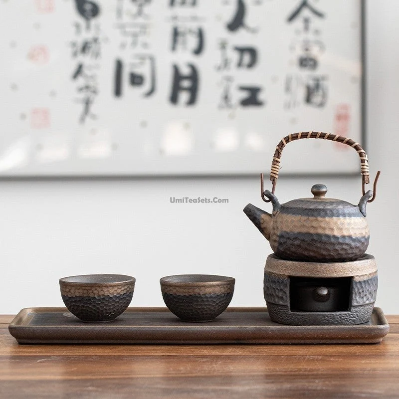 Wabi Sabi Japanse Theeset Keramiek Met Dienblad En Thee Warmer | Sansoti