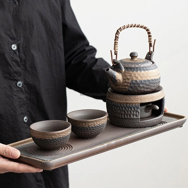 Wabi Sabi Japanse Theeset Keramiek Met Dienblad En Thee Warmer | Sansoti
