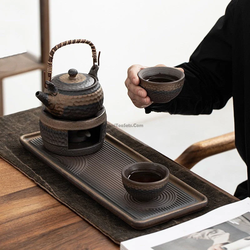 Wabi Sabi Japanse Theeset Keramiek Met Dienblad En Thee Warmer | Sansoti