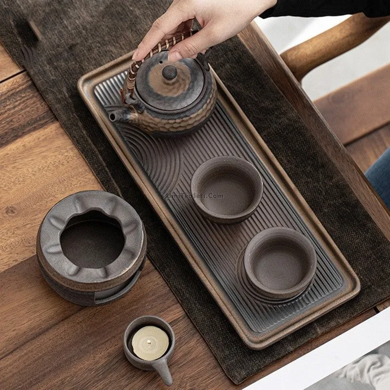 Wabi Sabi Japanse Theeset Keramiek Met Dienblad En Thee Warmer | Sansoti