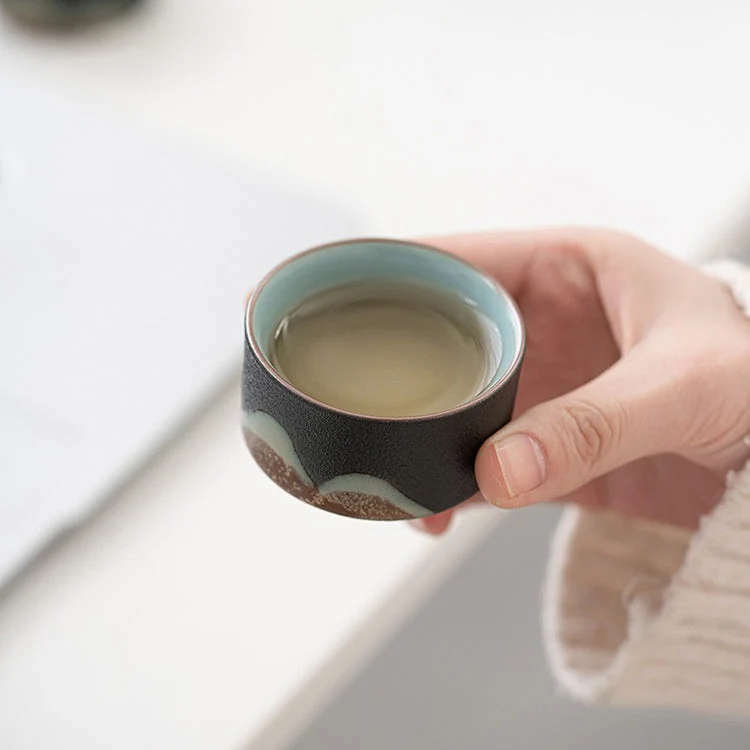 Reis Theeset Japans Keramiek Met Theepot Kopjes Reistas Berglandschap Compact | Sansoti