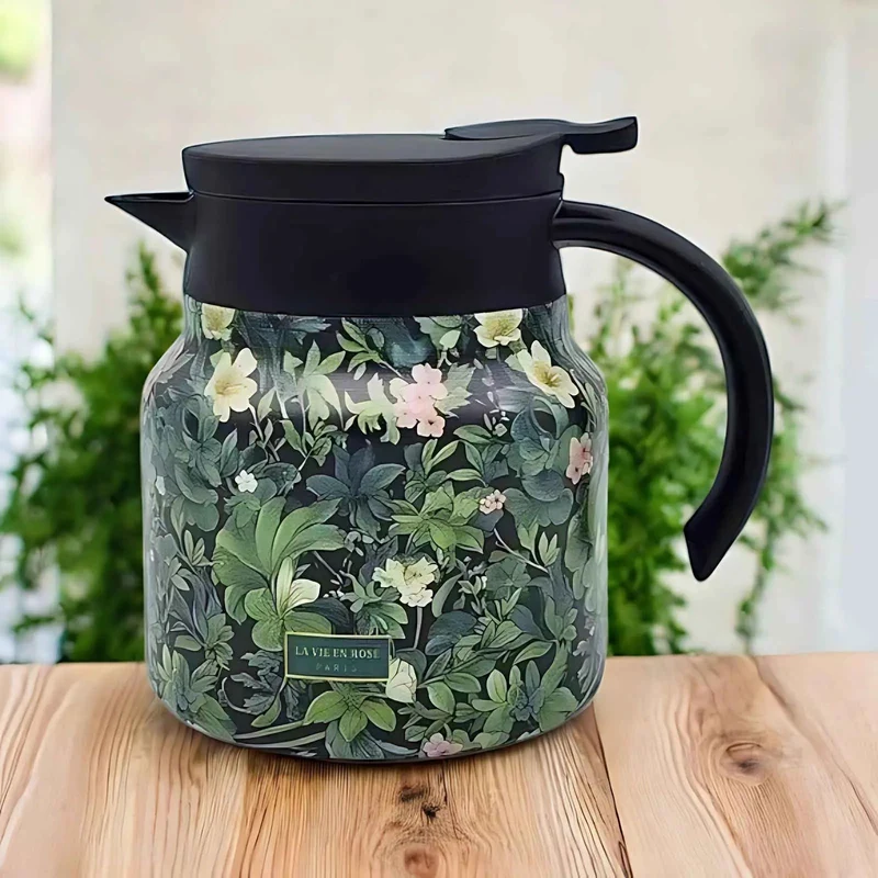 Theepot Roestvrij Staal 316 Vintage Bloemen Ingebouwde Infuser Warmte-isolerend Premium | Sansoti