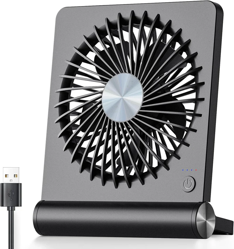 Tafelventilator USB 3 Standen Stil Bureau Slaapkamer Compact Zwart Bureauventilator Mini Ventilator Zomer | Sansoti