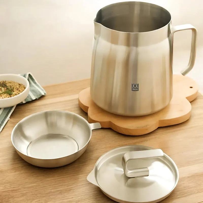 Friteerpan RVS Ingebouwd Filter Olie Hergebruik 2-in-1 Zeef Frituren Keuken | Sansoti