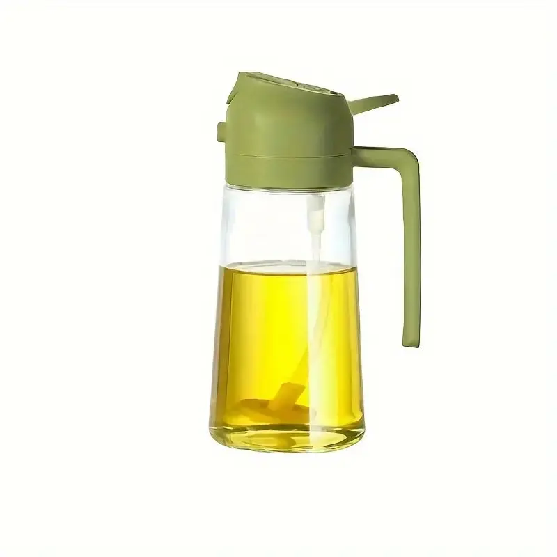 Oliespuit Dispenser 2-in-1 Spray en Schenken Glas 470ml Keuken Koken BBQ | Sansoti