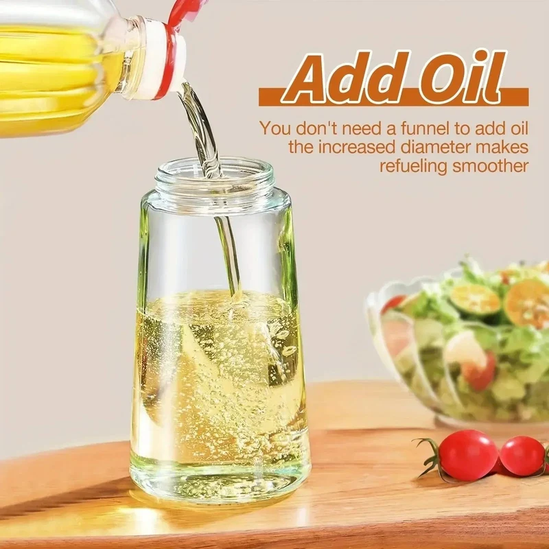 Oliespuit Dispenser 2-in-1 Spray en Schenken Glas 470ml Keuken Koken BBQ | Sansoti