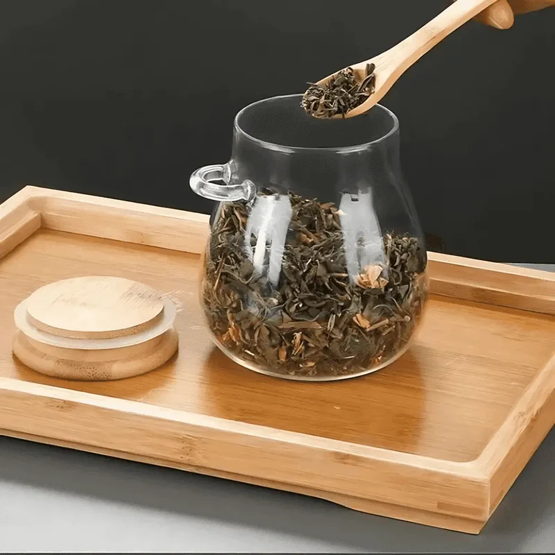Glazen Voorraadpot Bamboe Deksel Luchtdicht Koffie Thee Granen Keuken Set | Sansoti