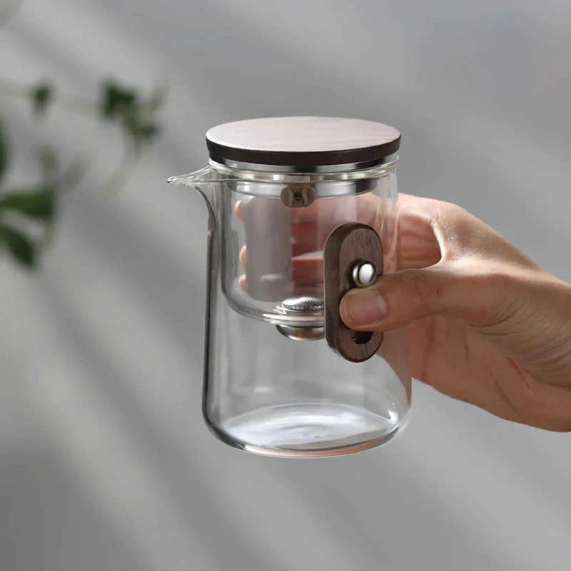 Glazen Reistheepot 330ml Borosilicaat met Cups en Reiskoffer Camping Outdoor | Sansoti