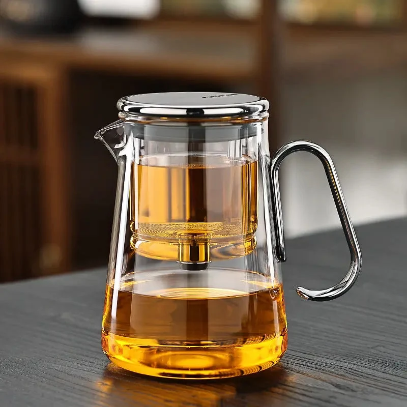 Glazen Theepot Magnetisch Filter Borosilicaat RVS 700ml Losse Thee Keuken | Sansoti