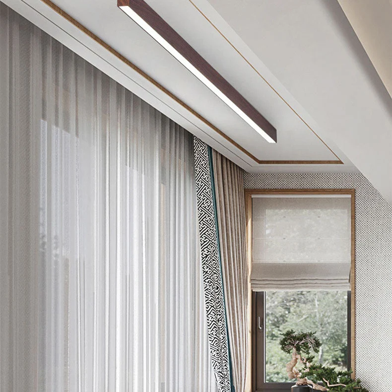 Kantoor Lijnlamp Plafond Hout Aluminium 60cm 100cm 120cm Ingebouwde LED Werkplek | Sansoti