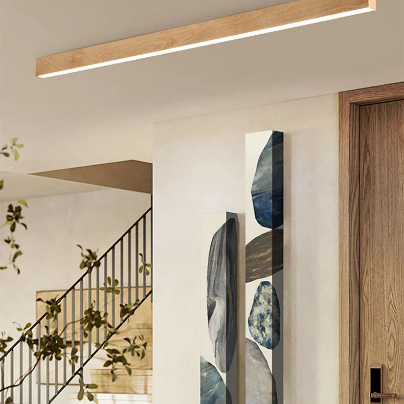 Kantoor Lijnlamp Plafond Hout Aluminium 60cm 100cm 120cm Ingebouwde LED Werkplek | Sansoti