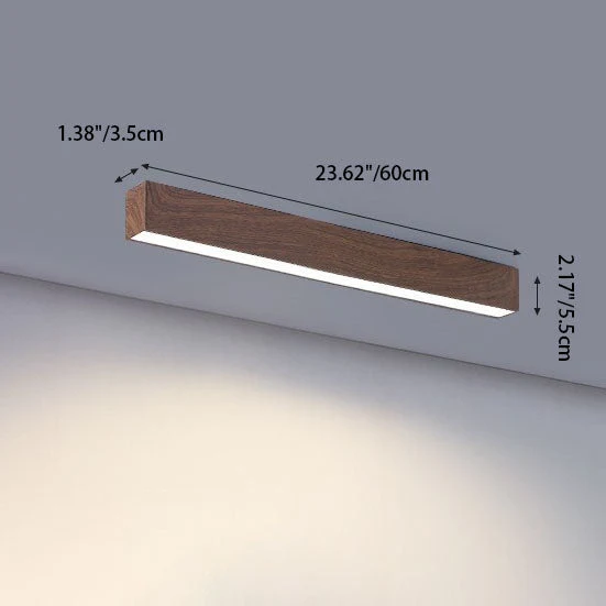 Kantoor Lijnlamp Plafond Hout Aluminium 60cm 100cm 120cm Ingebouwde LED Werkplek | Sansoti
