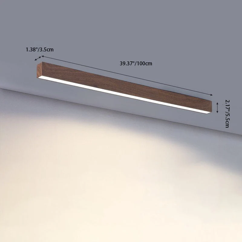 Kantoor Lijnlamp Plafond Hout Aluminium 60cm 100cm 120cm Ingebouwde LED Werkplek | Sansoti