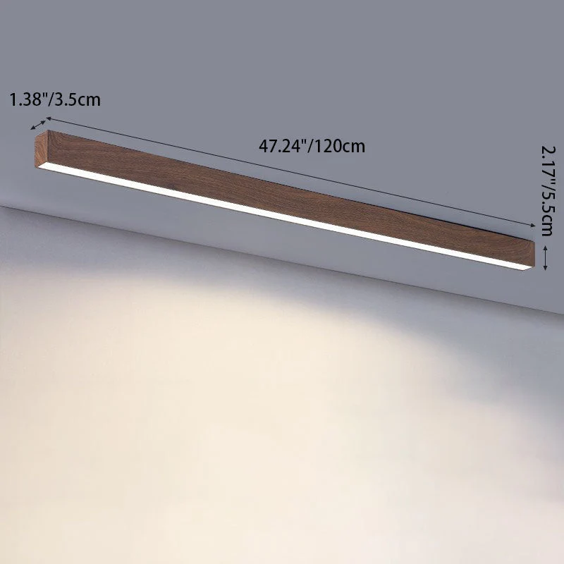 Kantoor Lijnlamp Plafond Hout Aluminium 60cm 100cm 120cm Ingebouwde LED Werkplek | Sansoti