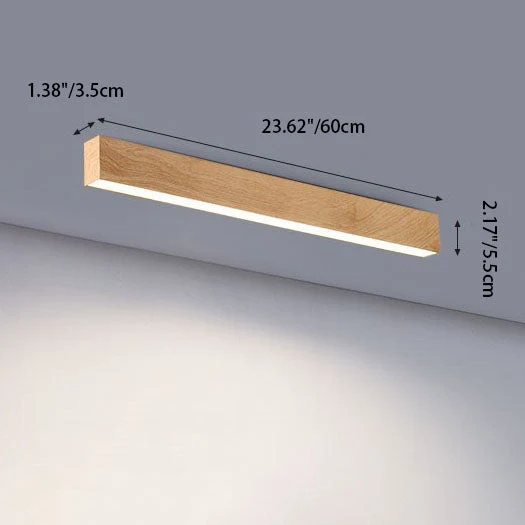 Kantoor Lijnlamp Plafond Hout Aluminium 60cm 100cm 120cm Ingebouwde LED Werkplek | Sansoti