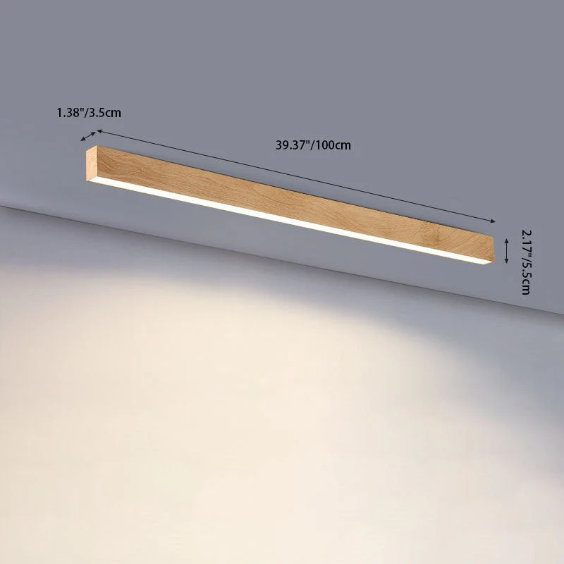 Kantoor Lijnlamp Plafond Hout Aluminium 60cm 100cm 120cm Ingebouwde LED Werkplek | Sansoti