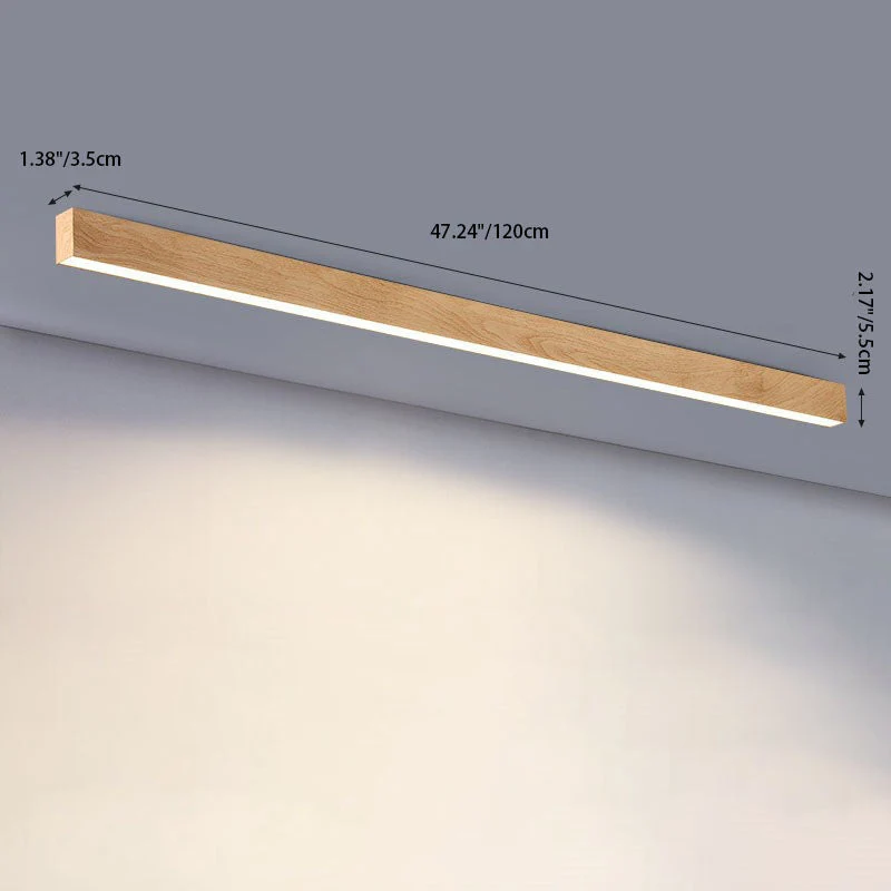 Kantoor Lijnlamp Plafond Hout Aluminium 60cm 100cm 120cm Ingebouwde LED Werkplek | Sansoti