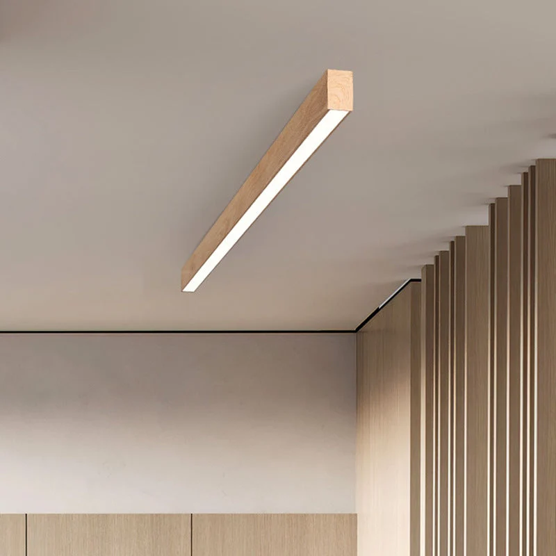 Kantoor Lijnlamp Plafond Hout Aluminium 60cm 100cm 120cm Ingebouwde LED Werkplek | Sansoti