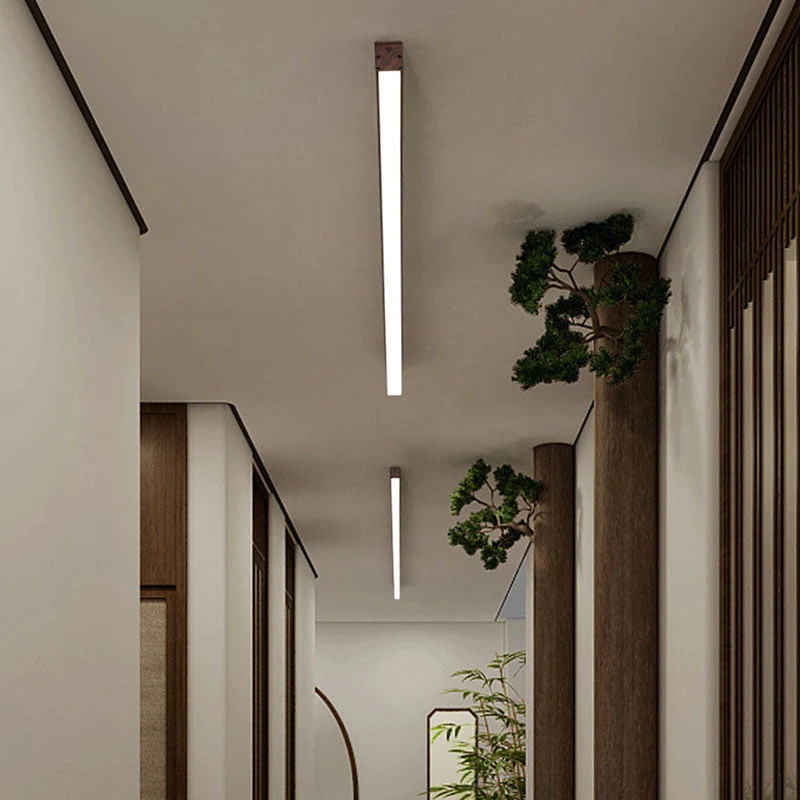 Kantoor Lijnlamp Plafond Hout Aluminium 60cm 100cm 120cm Ingebouwde LED Werkplek | Sansoti
