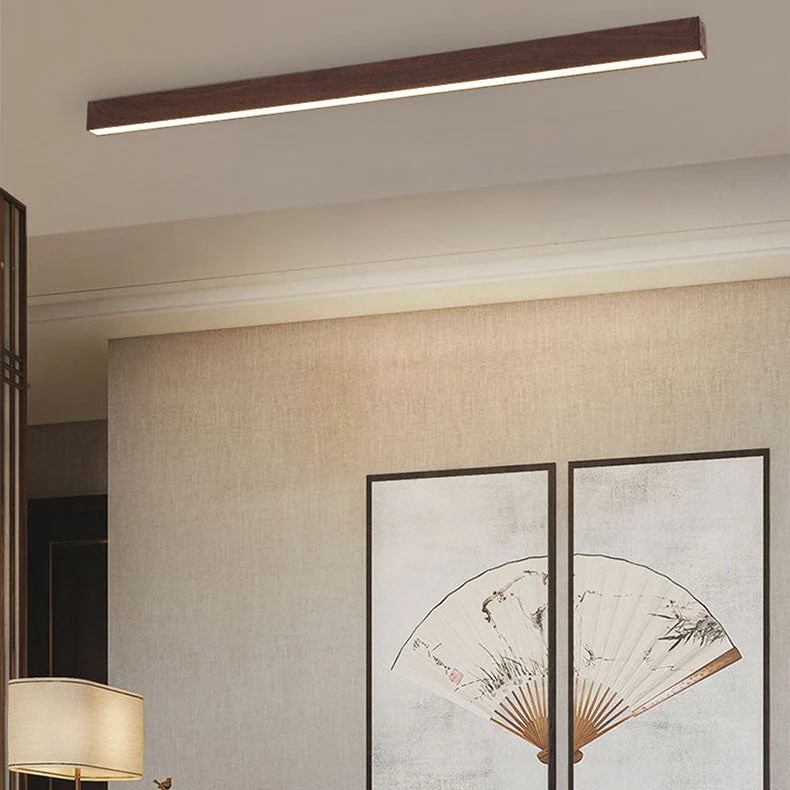 Kantoor Lijnlamp Plafond Hout Aluminium 60cm 100cm 120cm Ingebouwde LED Werkplek | Sansoti