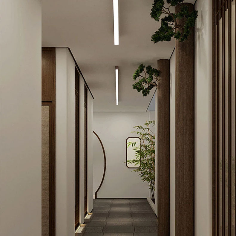 Kantoor Lijnlamp Plafond Hout Aluminium 60cm 100cm 120cm Ingebouwde LED Werkplek | Sansoti