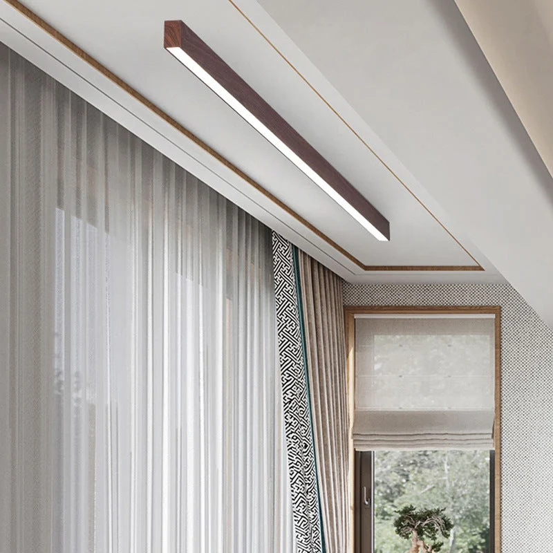 Kantoor Lijnlamp Plafond Hout Aluminium 60cm 100cm 120cm Ingebouwde LED Werkplek | Sansoti