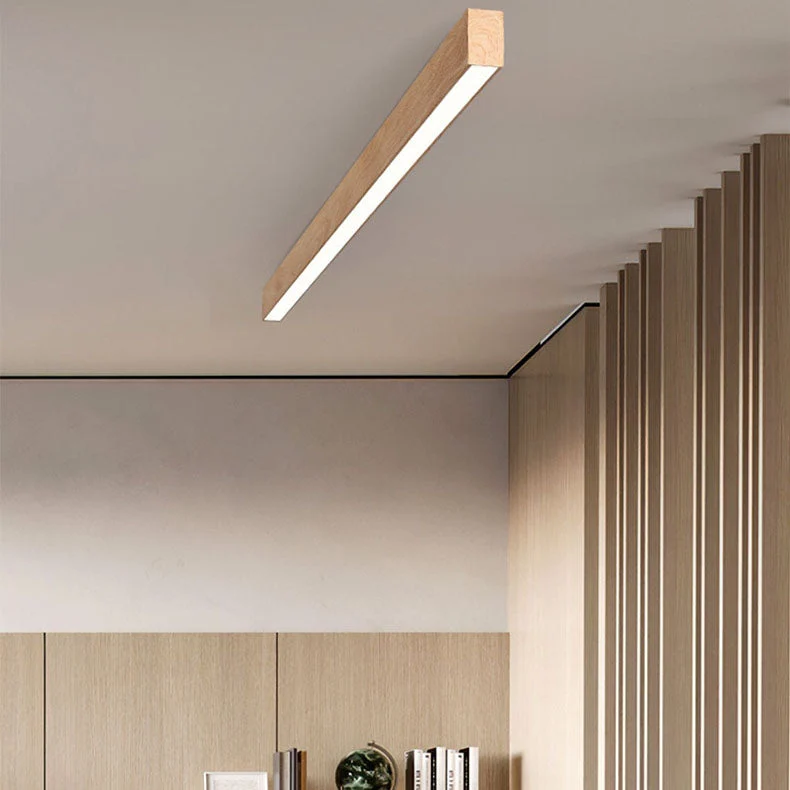 Kantoor Lijnlamp Plafond Hout Aluminium 60cm 100cm 120cm Ingebouwde LED Werkplek | Sansoti
