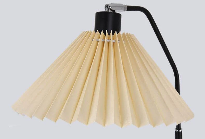 Vloerlamp Geplooide Kap Metaal 149cm Woonkamer Slaapkamer Dimbaar Staande Lamp Stof Retro Scandinavisch Leeslamp | Sansoti