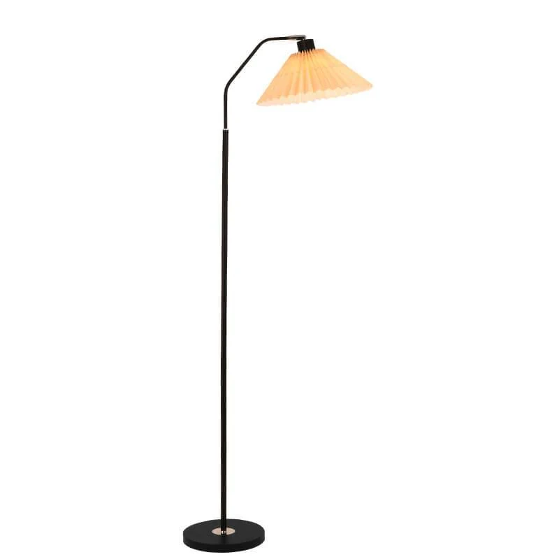 Vloerlamp Geplooide Kap Metaal 149cm Woonkamer Slaapkamer Dimbaar Staande Lamp Stof Retro Scandinavisch Leeslamp | Sansoti