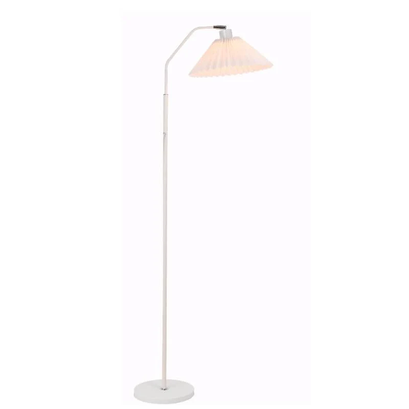 Vloerlamp Geplooide Kap Metaal 149cm Woonkamer Slaapkamer Dimbaar Staande Lamp Stof Retro Scandinavisch Leeslamp | Sansoti