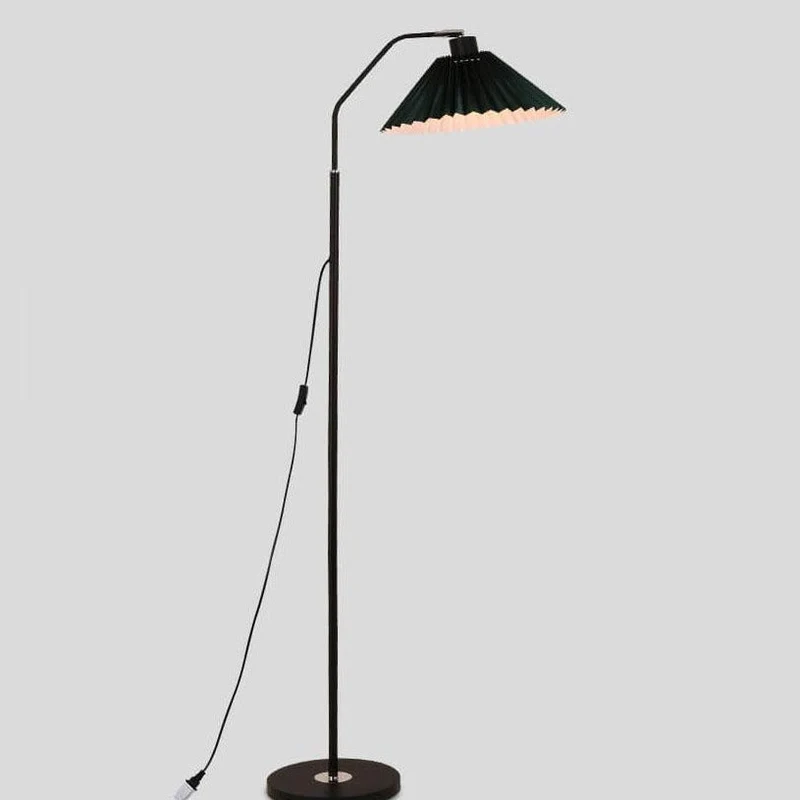 Vloerlamp Geplooide Kap Metaal 149cm Woonkamer Slaapkamer Dimbaar Staande Lamp Stof Retro Scandinavisch Leeslamp | Sansoti