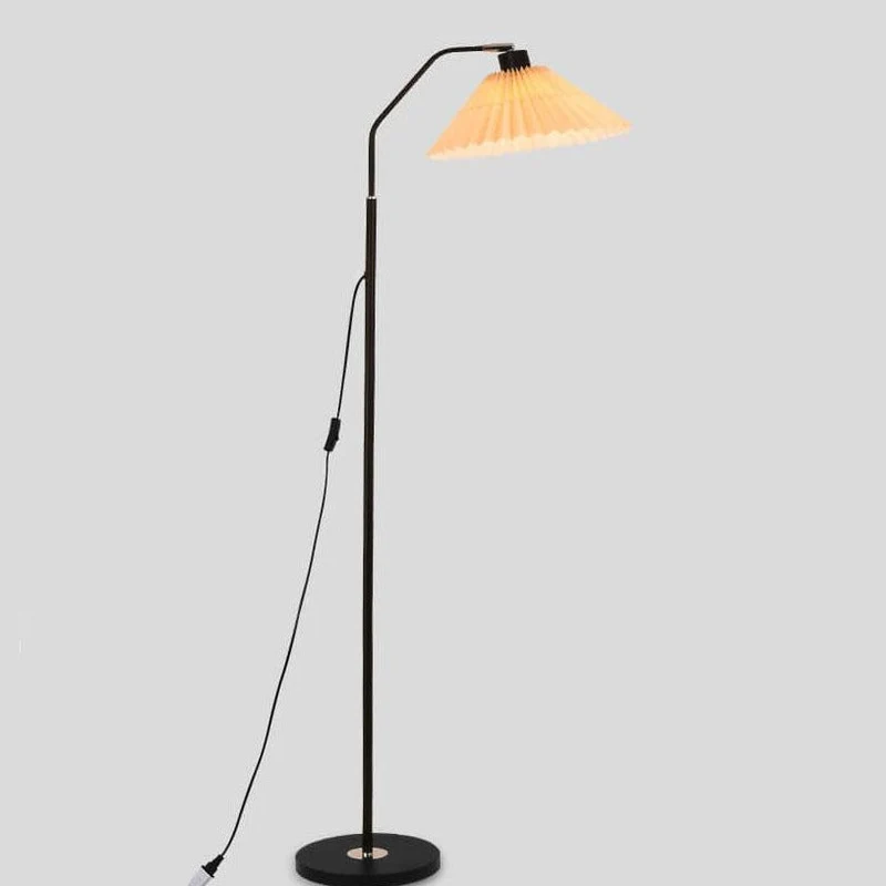 Vloerlamp Geplooide Kap Metaal 149cm Woonkamer Slaapkamer Dimbaar Staande Lamp Stof Retro Scandinavisch Leeslamp | Sansoti