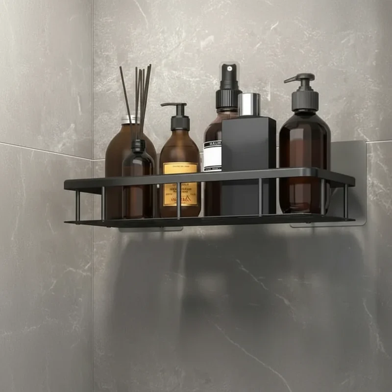 Badkamerplank Zelfklevend Boren ABS RVS Hoekplank Douche Scandinavisch Modern | Sansoti