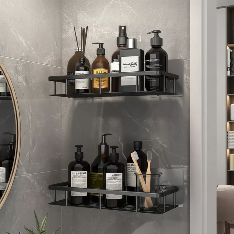 Badkamerplank Zelfklevend Boren ABS RVS Hoekplank Douche Scandinavisch Modern | Sansoti