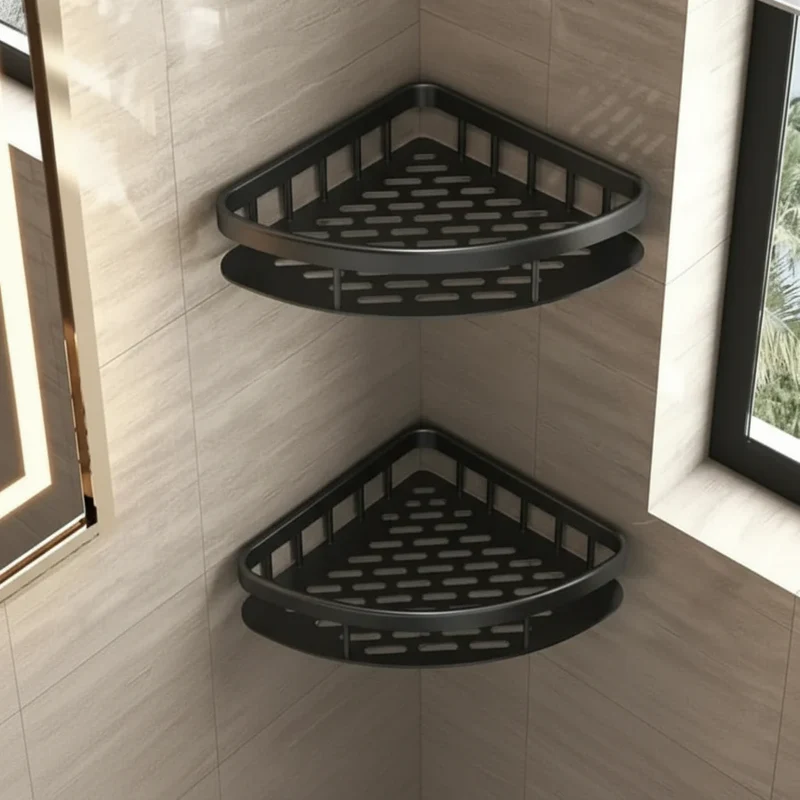 Badkamerplank Zelfklevend Boren ABS RVS Hoekplank Douche Scandinavisch Modern | Sansoti