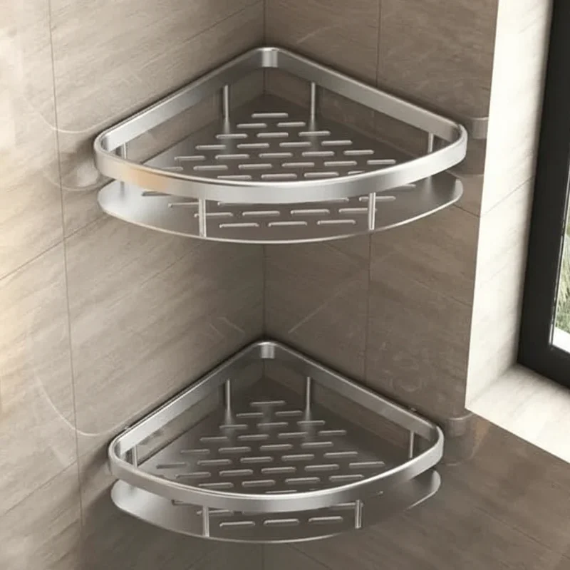 Badkamerplank Zelfklevend Boren ABS RVS Hoekplank Douche Scandinavisch Modern | Sansoti