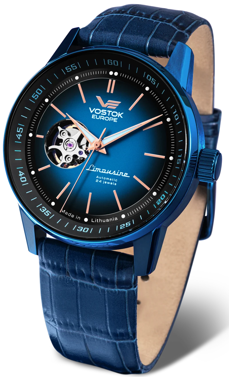 Vostok Europe Gaz-14 Limousine NH38-560D681L Herrenuhr • Automatik Open Heart • K1-Sicherheitsglas