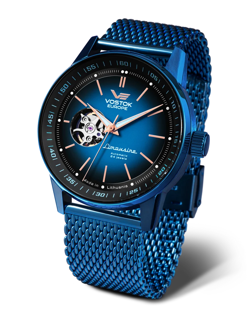 Vostok Europe Gaz-14 Limousine NH38-560D681L Herrenuhr • Automatik Open Heart • K1-Sicherheitsglas
