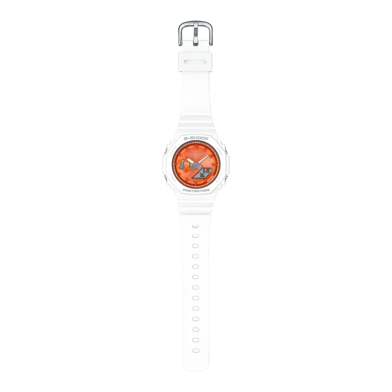 Casio G-Shock GMA-S2100WS-7AER Damen Armbanduhr • Metallische Dampfbeschichtung • Carbon Core Guard