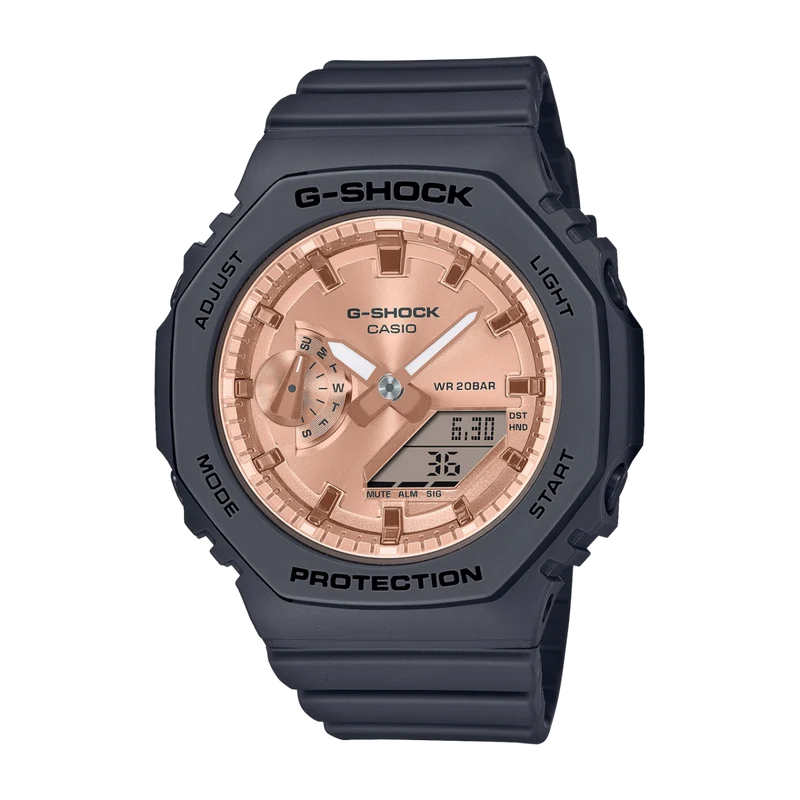 Casio GMA-S2100MD-1AER Damen G-Shock Classic Schwarz • Roségoldenes Zifferblatt • 20 bar wasserdicht