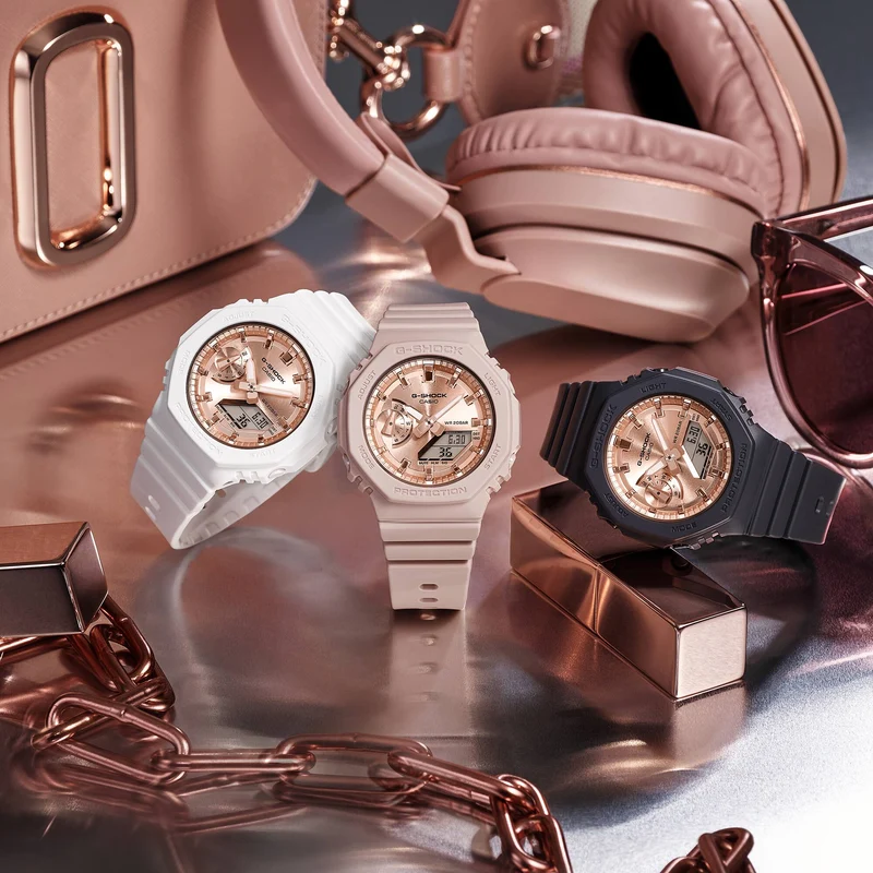Casio GMA-S2100MD-1AER Damen G-Shock Classic Schwarz • Roségoldenes Zifferblatt • 20 bar wasserdicht