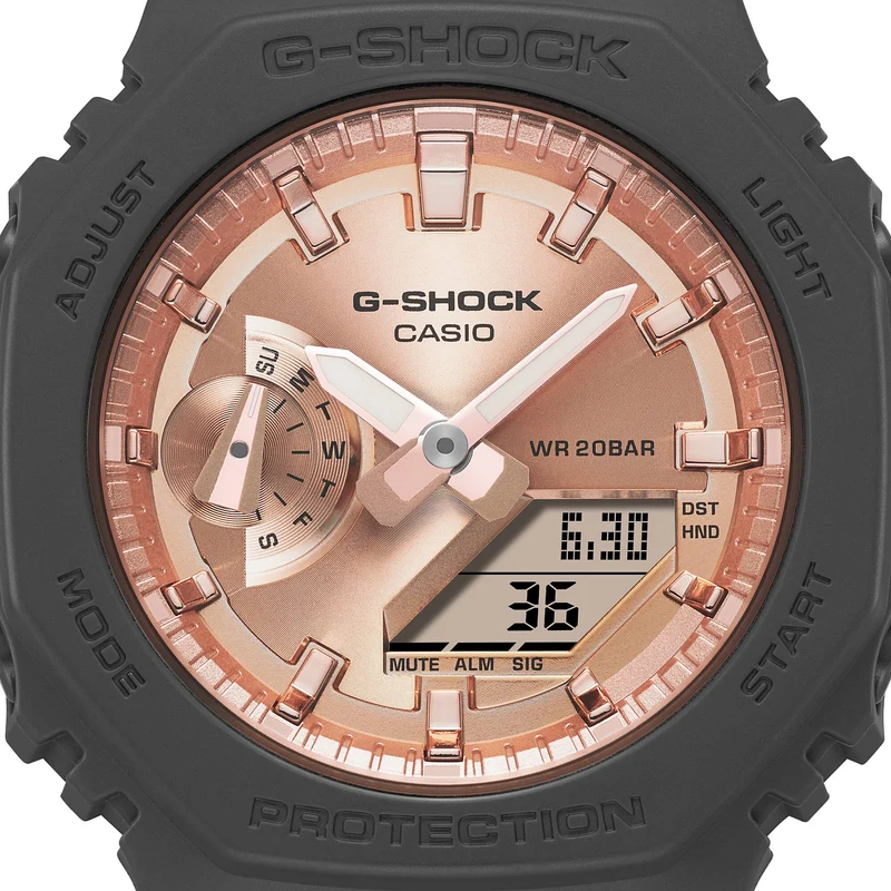 Casio GMA-S2100MD-1AER Damen G-Shock Classic Schwarz • Roségoldenes Zifferblatt • 20 bar wasserdicht