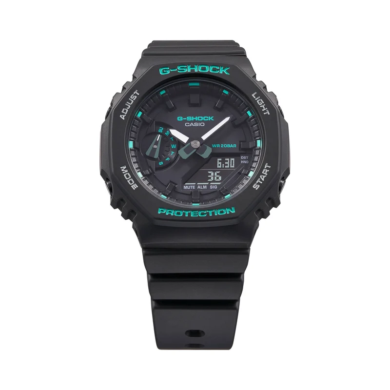 Casio GMA-S2100GA-1AER Damen G-Shock GMA-S-Serie Schwarz • Grüne Akzentfarben • 20 bar wasserdicht
