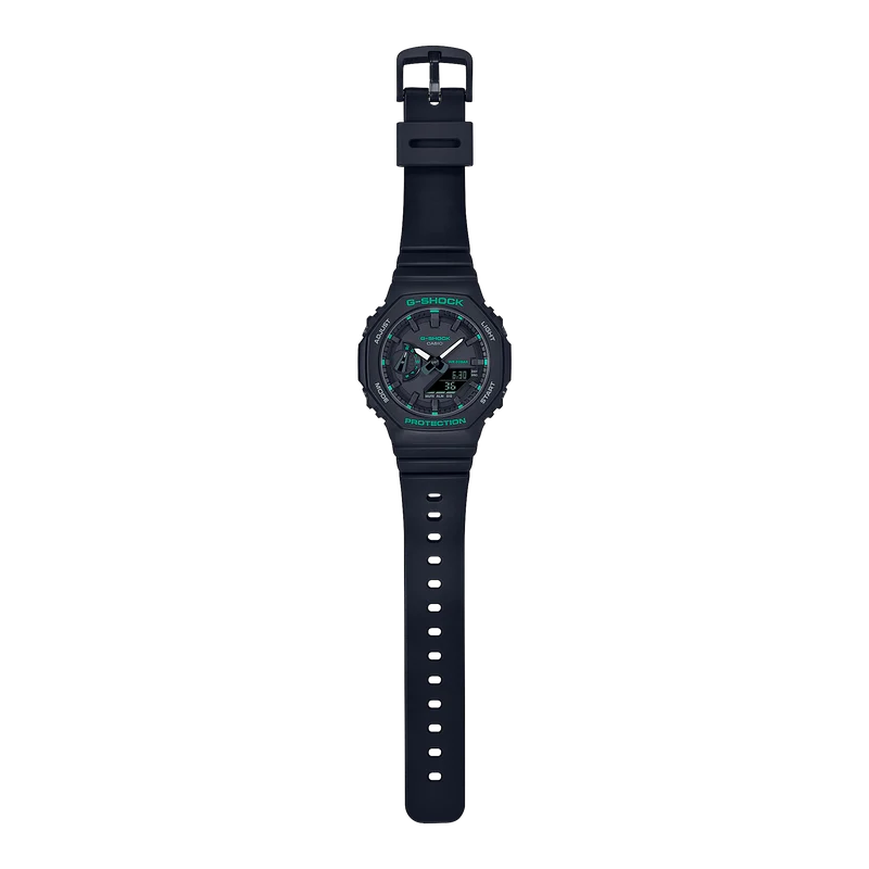 Casio GMA-S2100GA-1AER Damen G-Shock GMA-S-Serie Schwarz • Grüne Akzentfarben • 20 bar wasserdicht