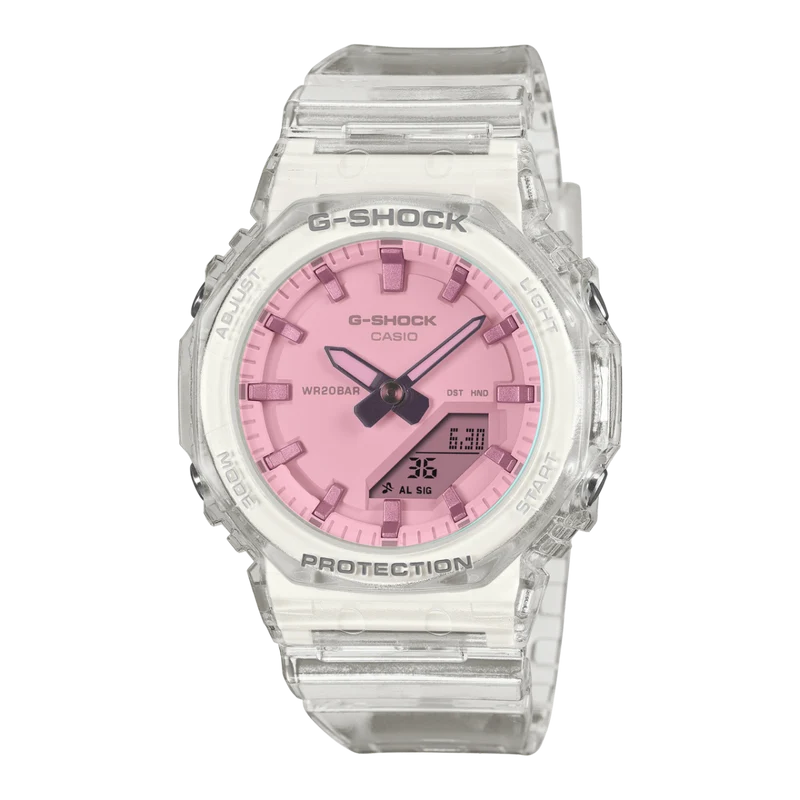 Casio GMA-P2100SR-7AER G-Shock Classic Armbanduhr Transparent/Rosa • Ana-Digi-Anzeige • Stoßfest & wasserdicht