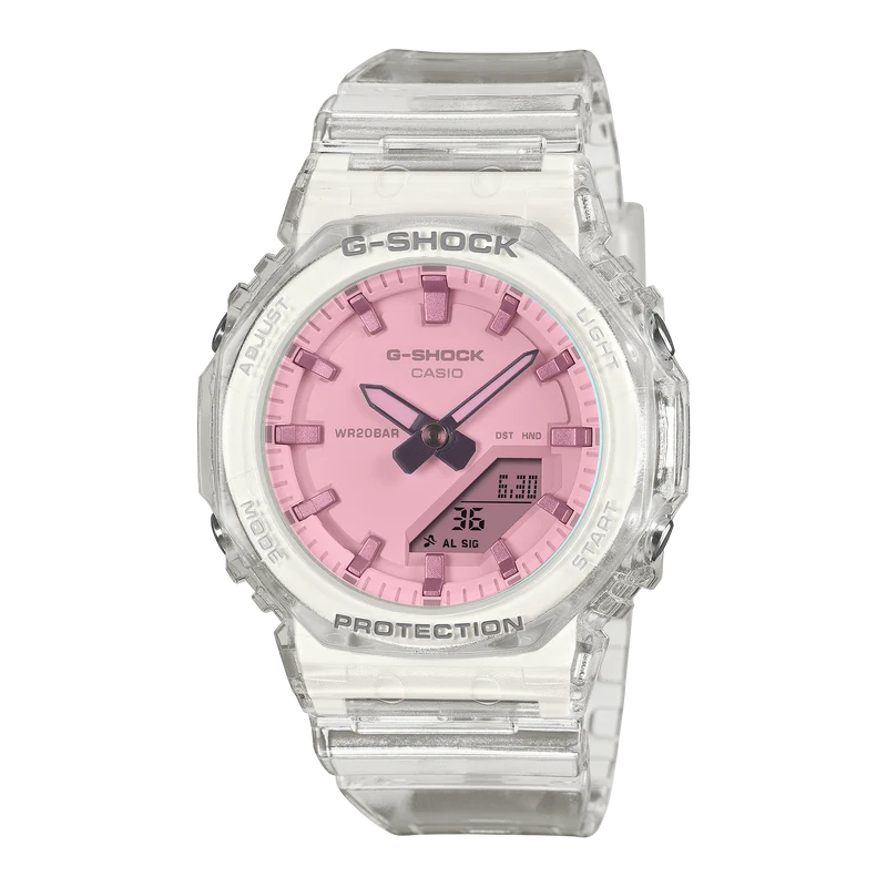 Casio GMA-P2100SR-7AER G-Shock Classic Armbanduhr Transparent/Rosa • Ana-Digi-Anzeige • Stoßfest & wasserdicht