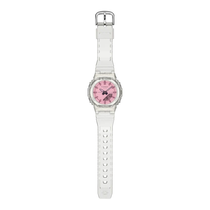 Casio GMA-P2100SR-7AER G-Shock Classic Armbanduhr Transparent/Rosa • Ana-Digi-Anzeige • Stoßfest & wasserdicht
