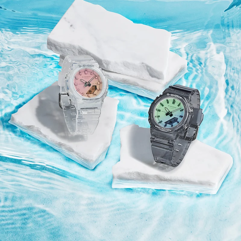 Casio GMA-P2100SR-1AER G-Shock Classic Damen Armbanduhr • Ana-Digi • Transparentes Sommmerdesign