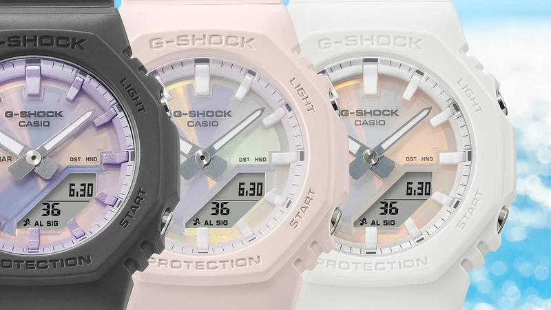 Casio GMA-P2100PC-4AER G-Shock Damen Armbanduhr Hellrosé • Polarisiertes Zifferblatt • Biobasiertes Resin